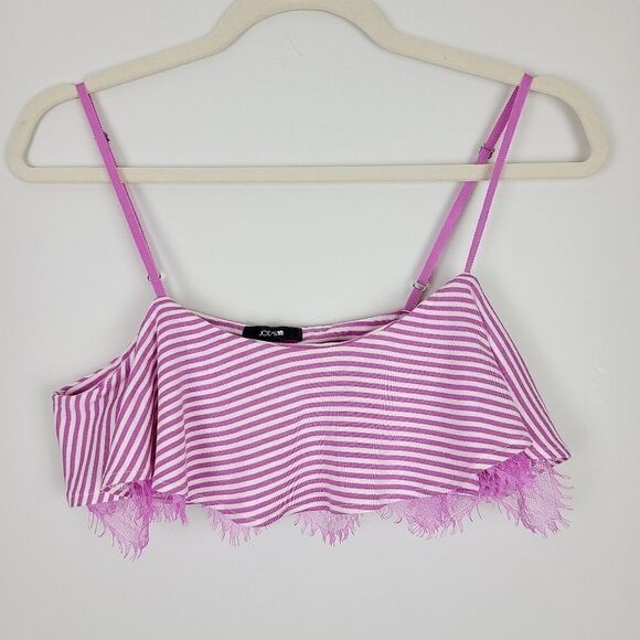Joe's Jeans Purple Orchid Stripe Popover Lace Bralette XS - Picture 10 of 16